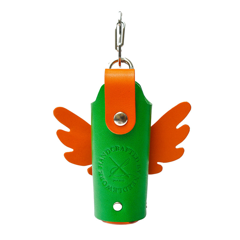 NEEDLEWORK Handcrafted Cowhide Lipstick Case, Angel Wings Lipstick Cover