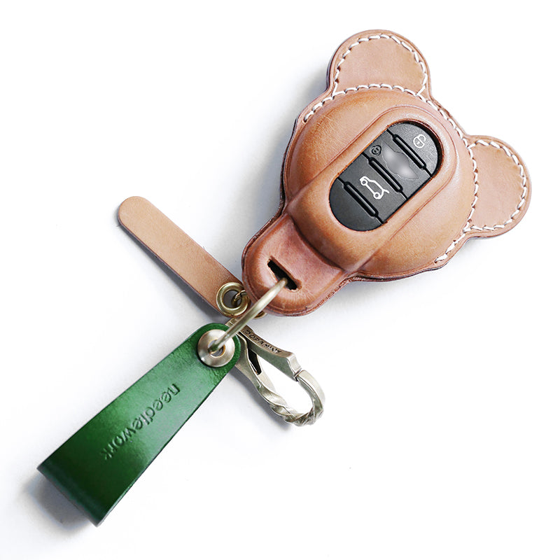 NEEDLEWORK Leather Car Key Cases for Mini Cooper Car