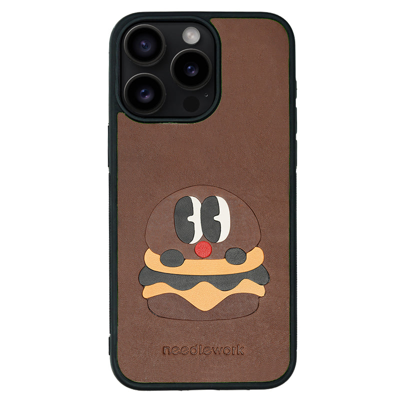 NEEDLEWORK Coffee themed Leather phone case for iPhone 14-16