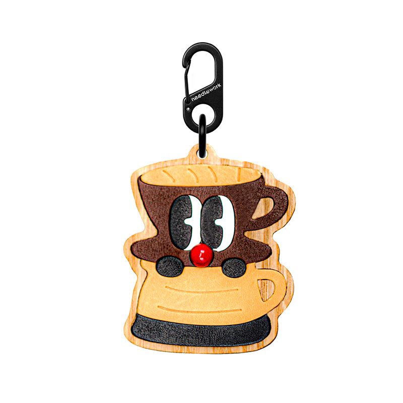 NEEDLEWORK Handcrafted coffee themed pendant/keychain