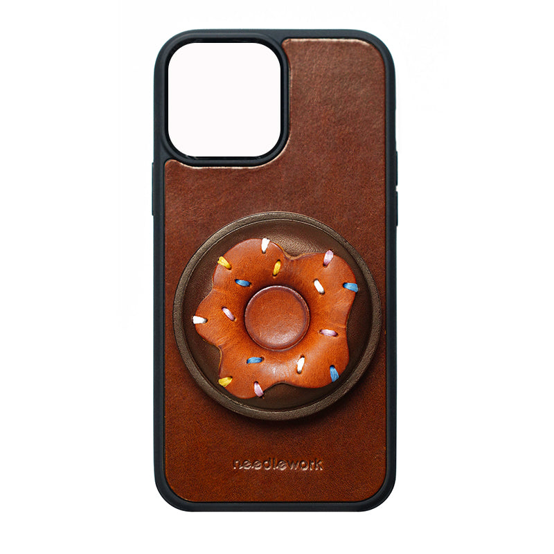 NEEDLEWORK Leather Donuts holder phone case for iPhone 11-16