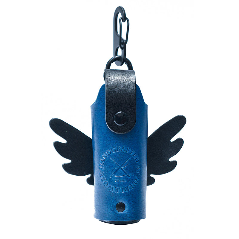 NEEDLEWORK Handcrafted Cowhide Lipstick Case, Angel Wings Lipstick Cover