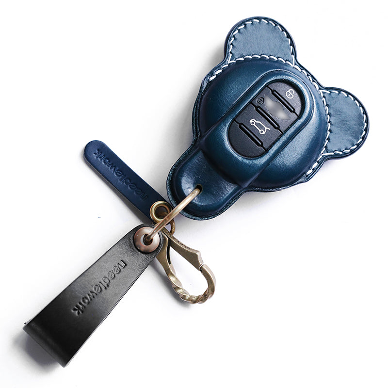 NEEDLEWORK Leather Car Key Cases for Mini Cooper Car