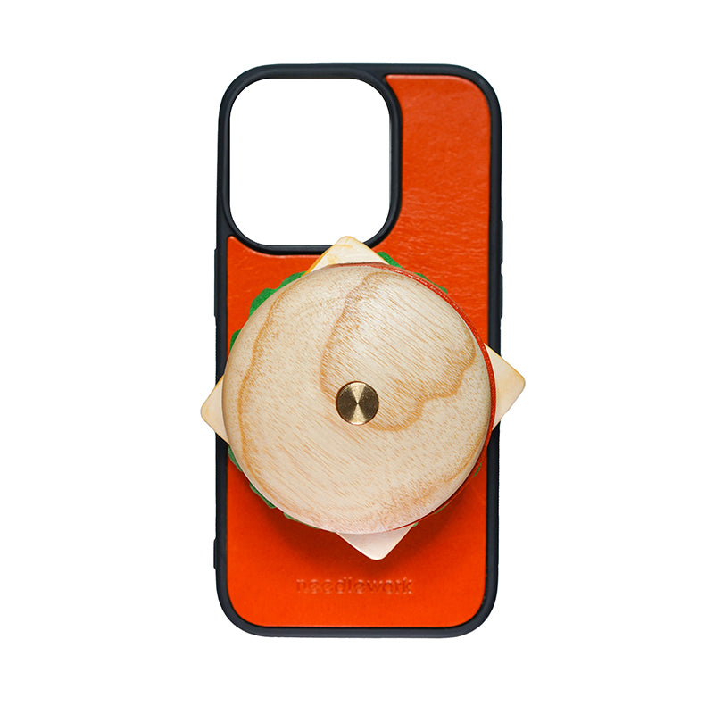 NEEDLEWORK Leather hamburger holder phone case for iPhone 11-16