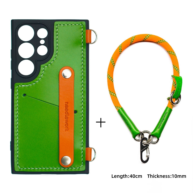 NEEDLEWORK Handcrafted Leather card holder phone case for Samsung Galaxy S22/S23/S24/S25 Ultra
