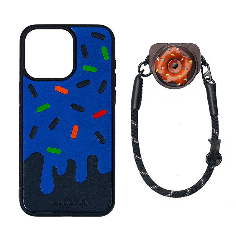 NEEDLEWORK Handcrafted Leather Ice Cream Mirror Holder Phone Case