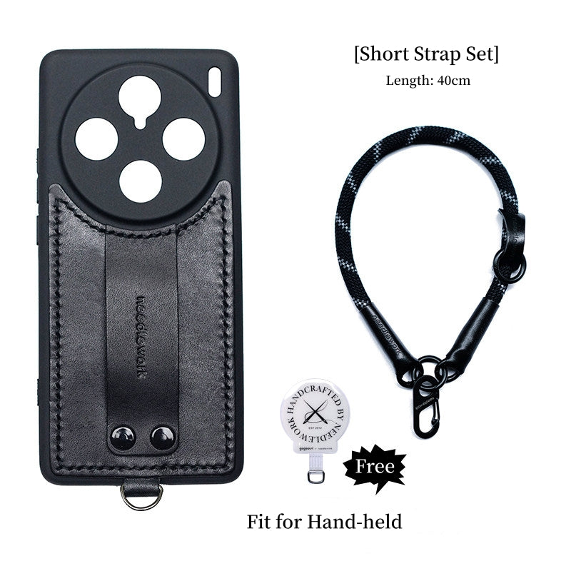 NEEDLEWORK Leather hanging neck strap phone case for vivo X200/X300/Pro