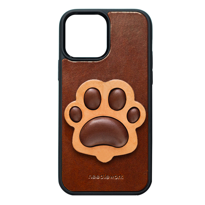 NEEDLEWORK Leather Pet's paw holder phone case for iPhone 11-16