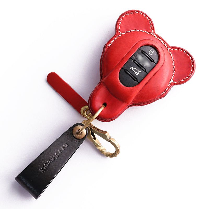 NEEDLEWORK Leather Car Key Cases for Mini Cooper Car