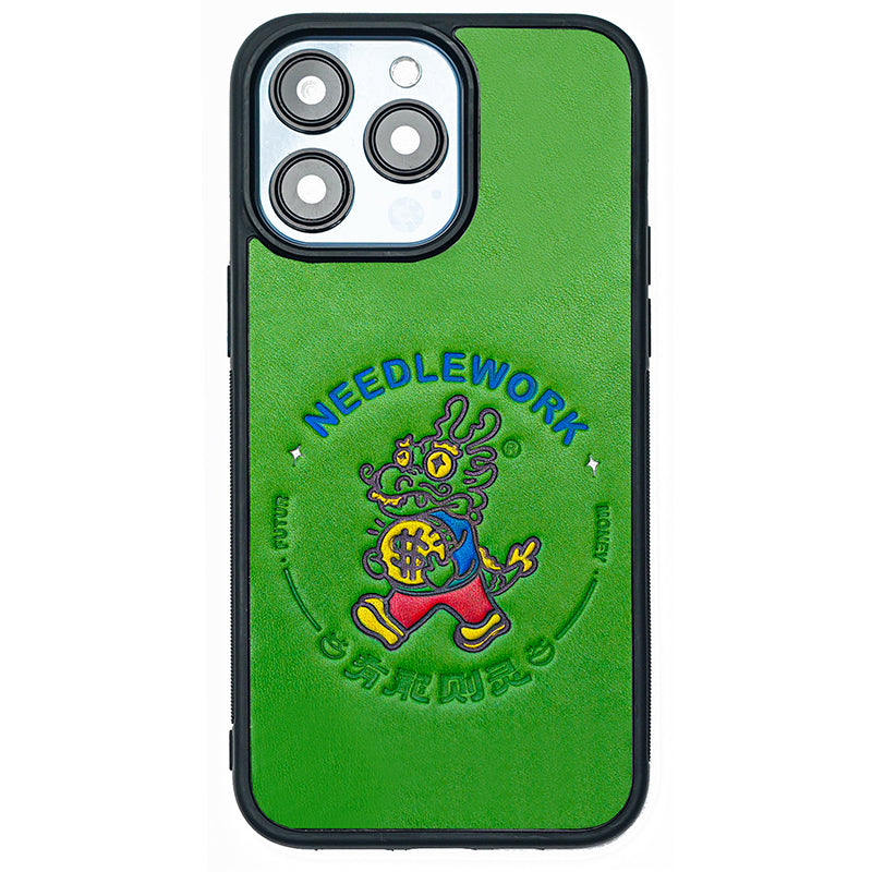 NEEDLEWORK Leather embossing phone case for iPhone 11-16