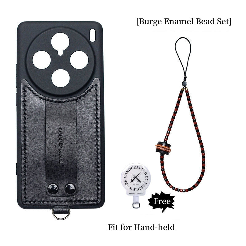 NEEDLEWORK Leather hanging neck strap phone case for vivo X200/X300/Pro