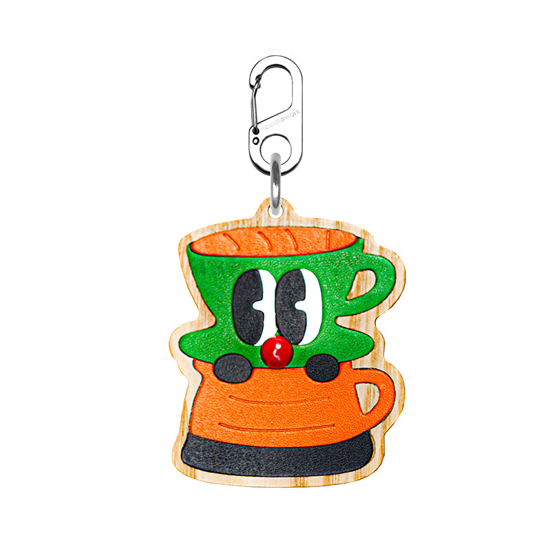 NEEDLEWORK Handcrafted coffee themed pendant/keychain