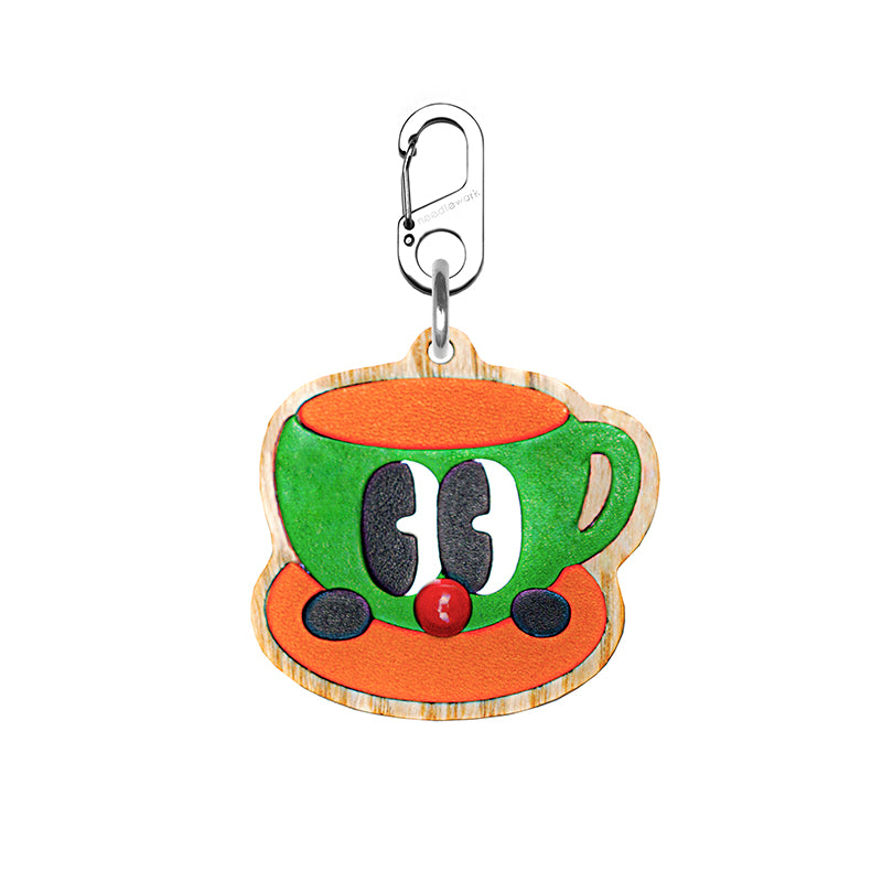 NEEDLEWORK Handcrafted coffee themed pendant/keychain