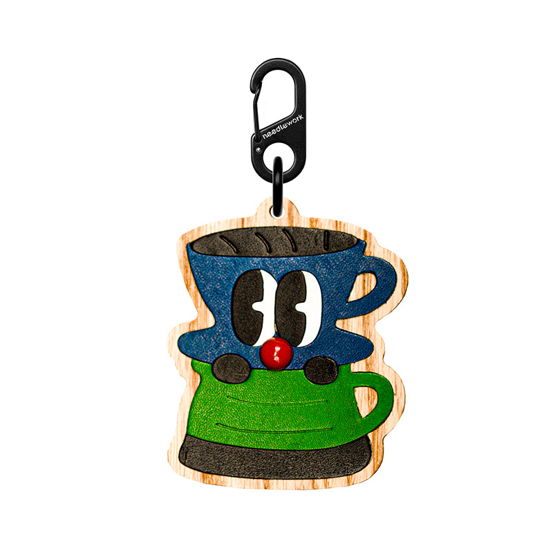 NEEDLEWORK Handcrafted coffee themed pendant/keychain