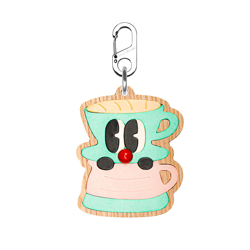 NEEDLEWORK Handcrafted coffee themed pendant/keychain
