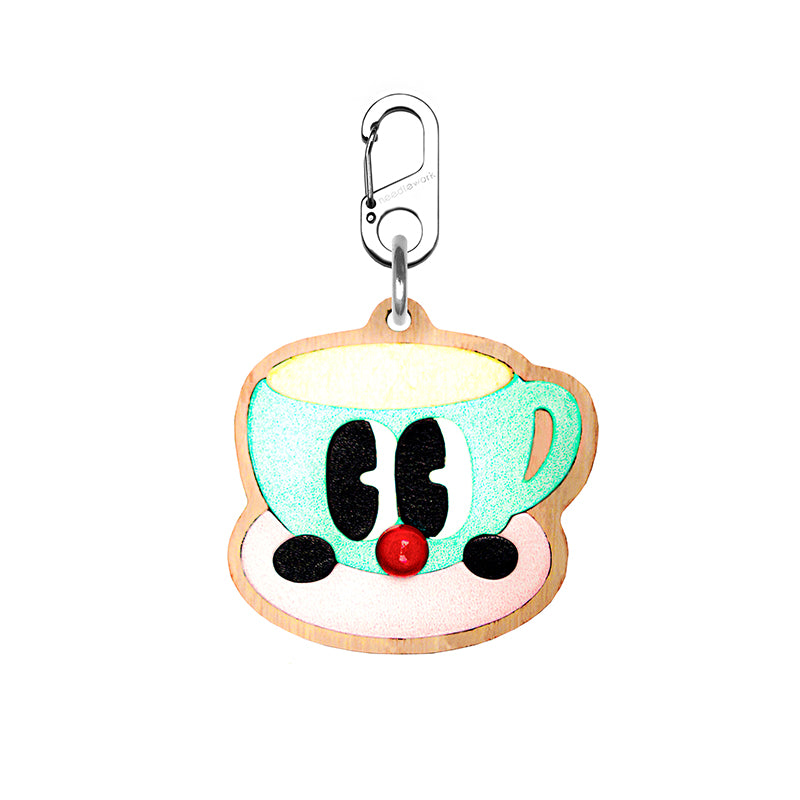 NEEDLEWORK Handcrafted coffee themed pendant/keychain