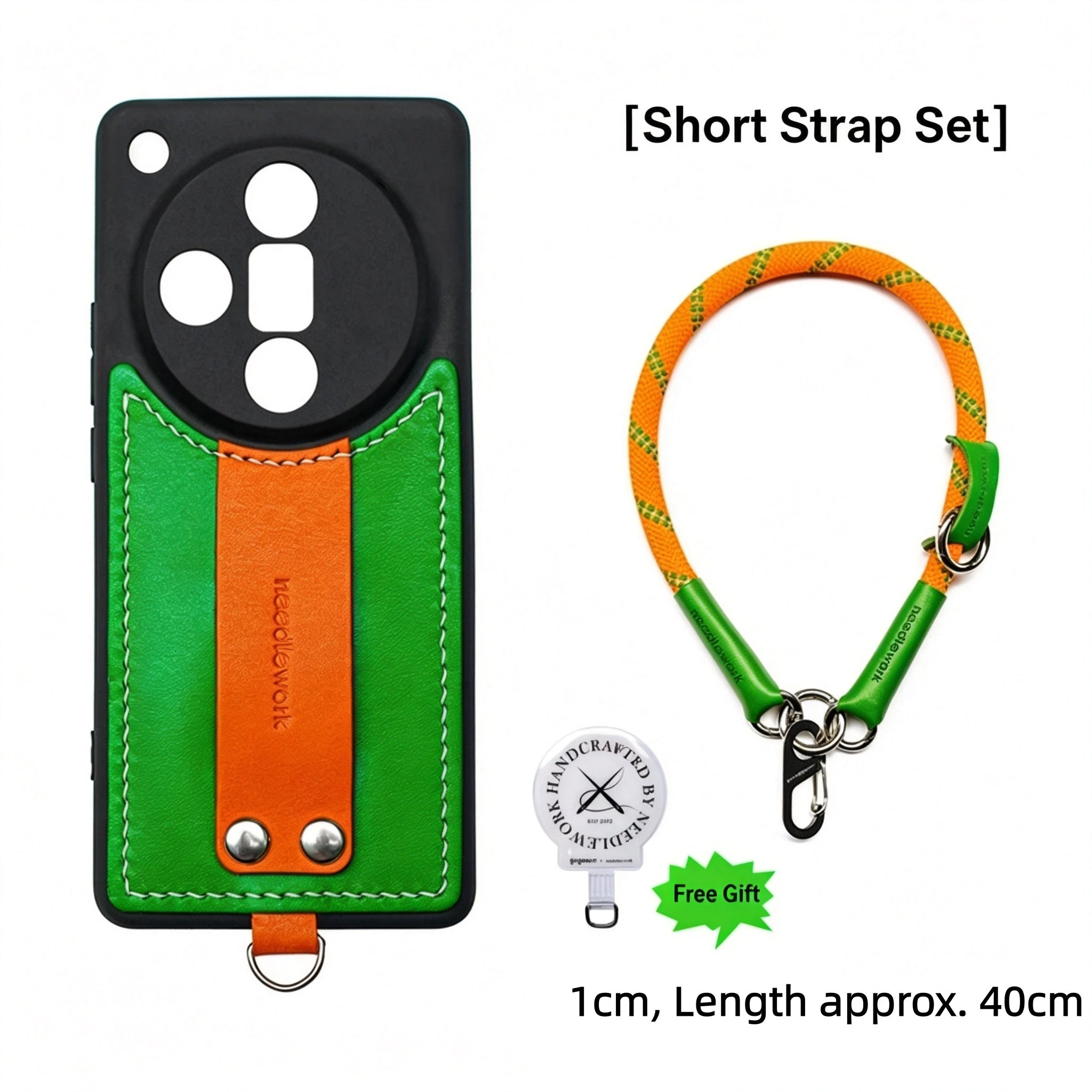 NEEDLEWORK Leather Kickstand Phone Case for OPPO Find X9 Ultra with colorful Strap