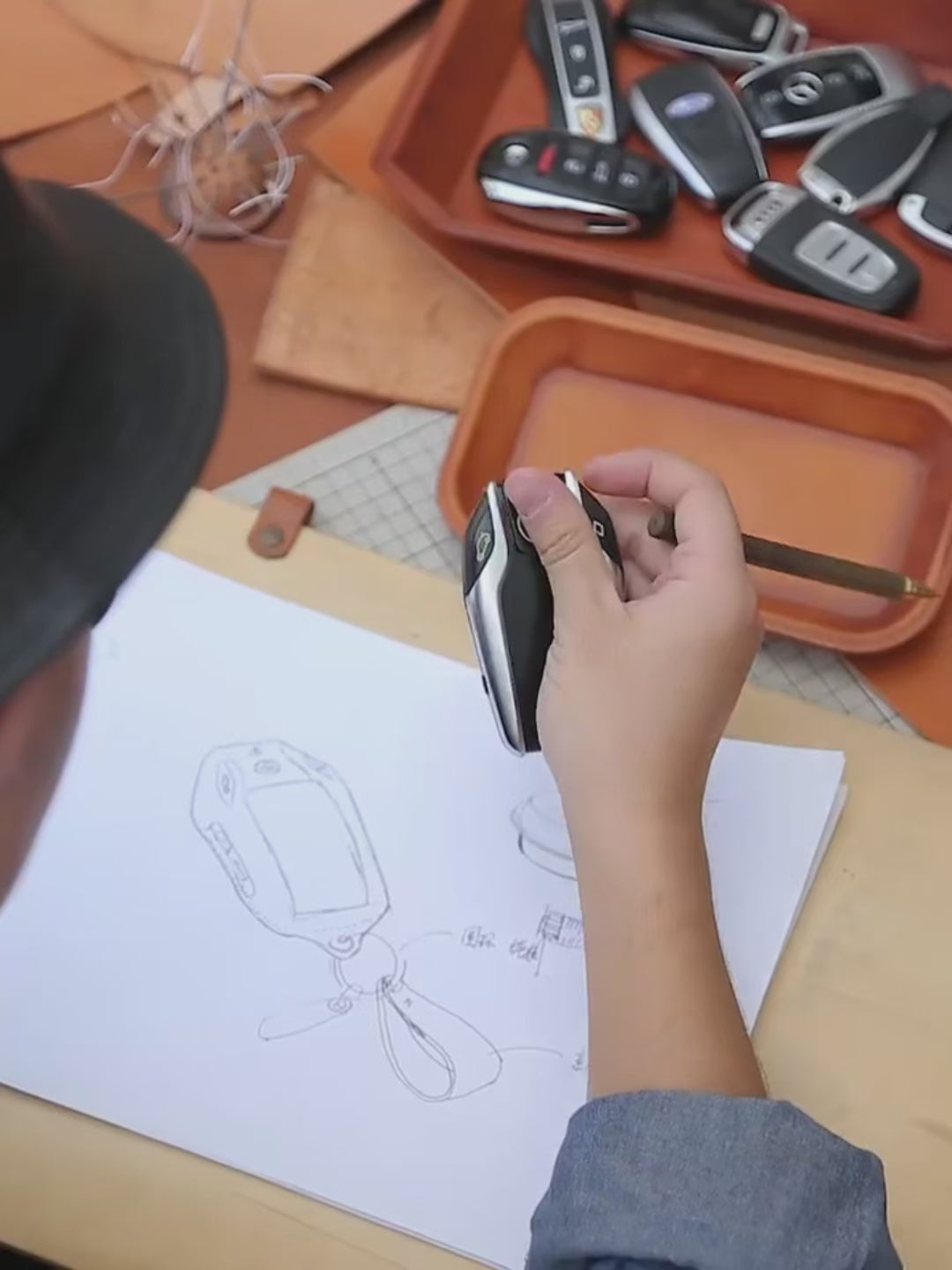 NEEDLEWORK Leather Car Key Cases for LAND ROVER Car