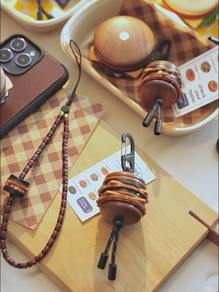 NEEDLEWORK Handcrafted  creative cute hamburger pendant