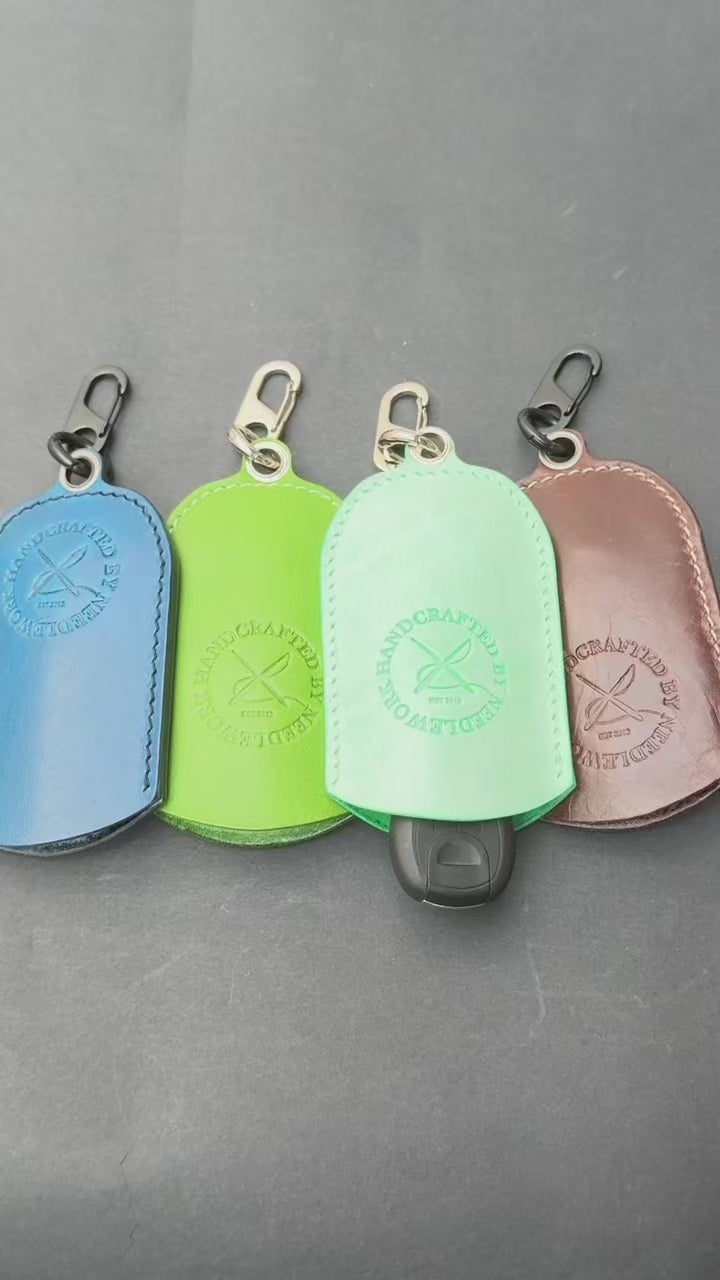 NEEDLEWORK Handcrafted Leather Keychain Universal fit Car Key Cover