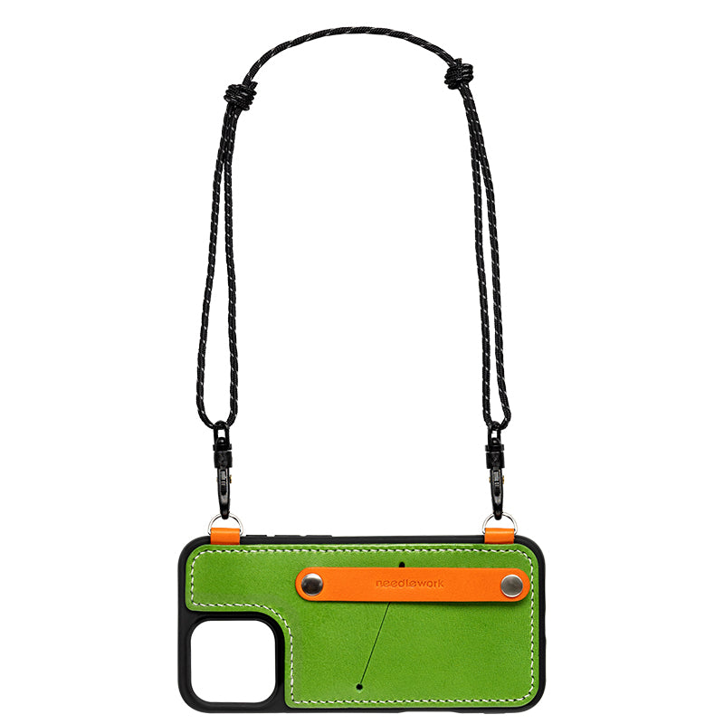 NEEDLEWORK Leather card holder phone case for iPhone 11-16 with Strap