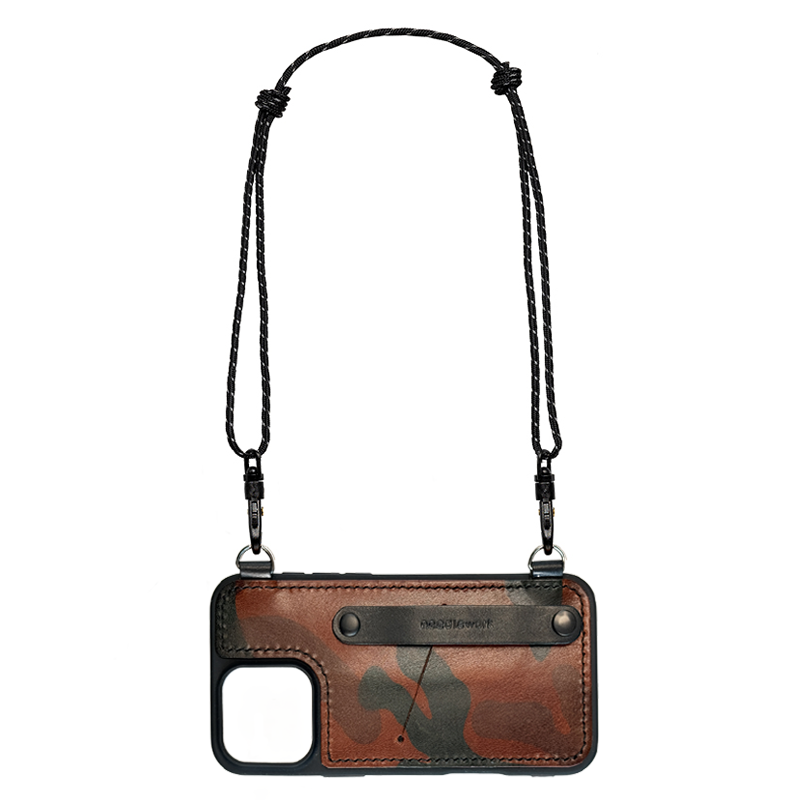 NEEDLEWORK Leather card holder phone case for iPhone 11-16 with Strap