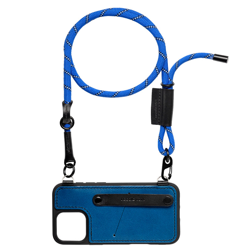 NEEDLEWORK leather card holder phone case for iPhone 15-16 with colorful strap