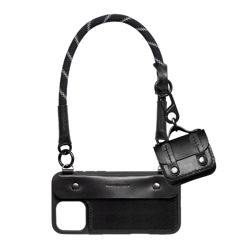 Stylish Kit! Needlework Classic black iPhone 11-16 Series Wallet Phone Case Set