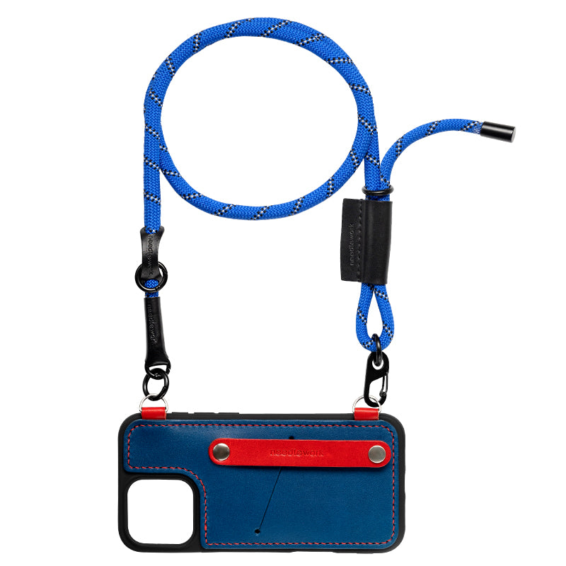 NEEDLEWORK leather card holder phone case for iPhone 15-16 with colorful strap