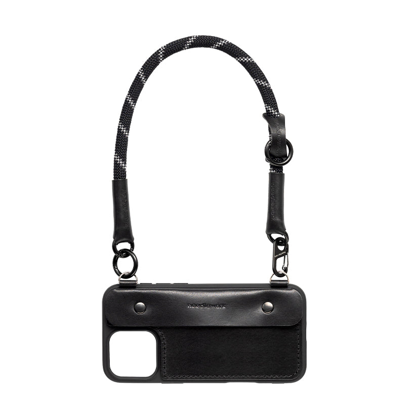 Stylish Kit! Needlework Classic black iPhone 11-16 Series Wallet Phone Case Set