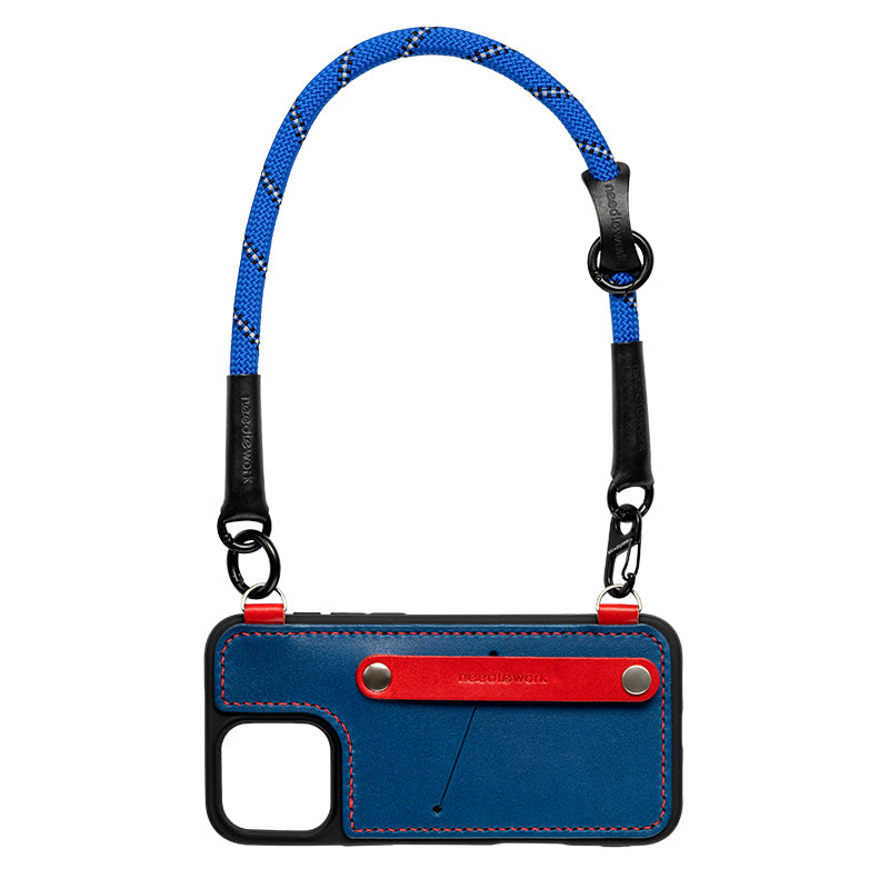 NEEDLEWORK leather card holder phone case for iPhone 15-16 with colorful strap